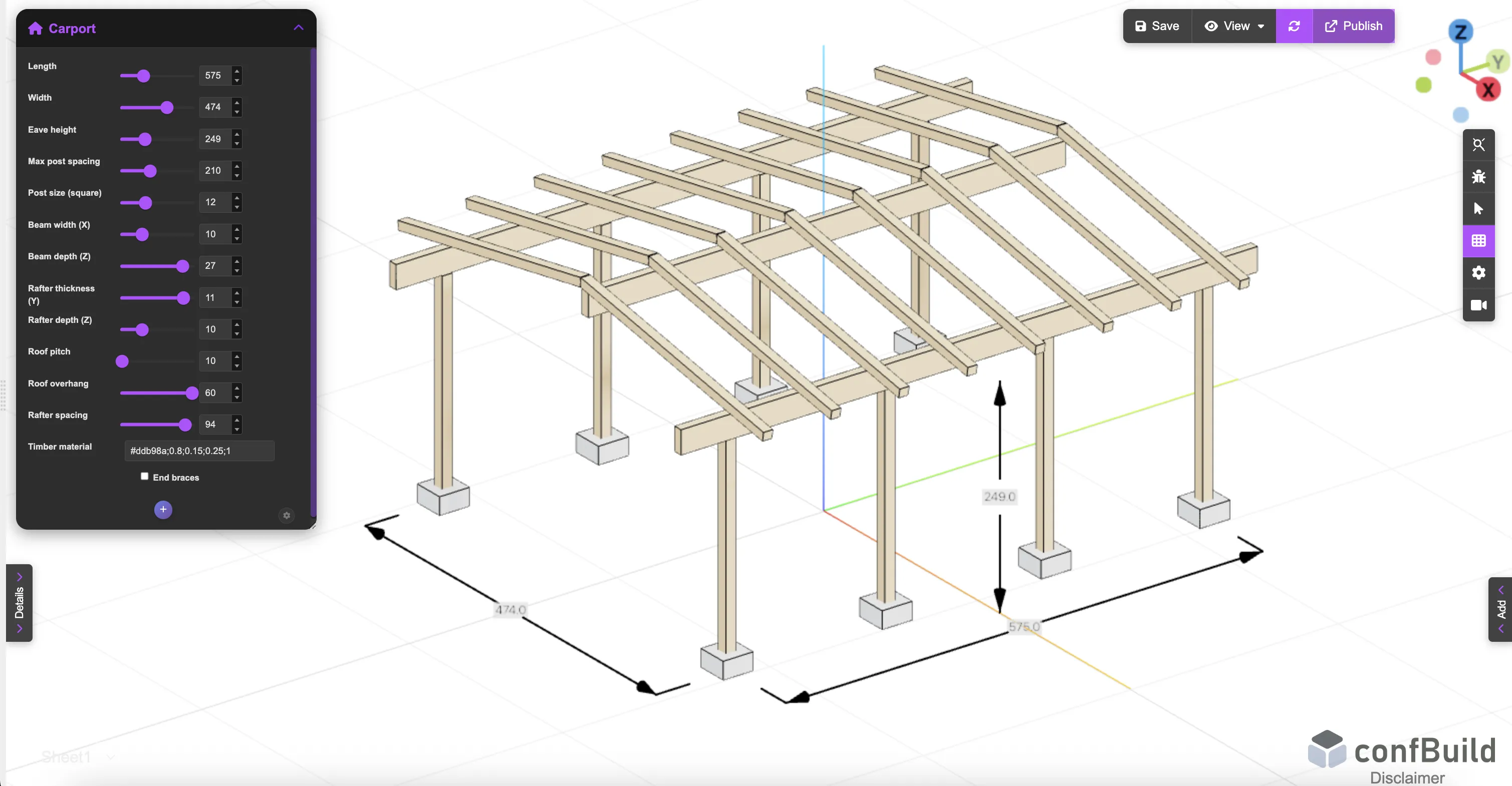 Browserbasierter Pergola-Konfigurator mit interaktivem 3D-Modell