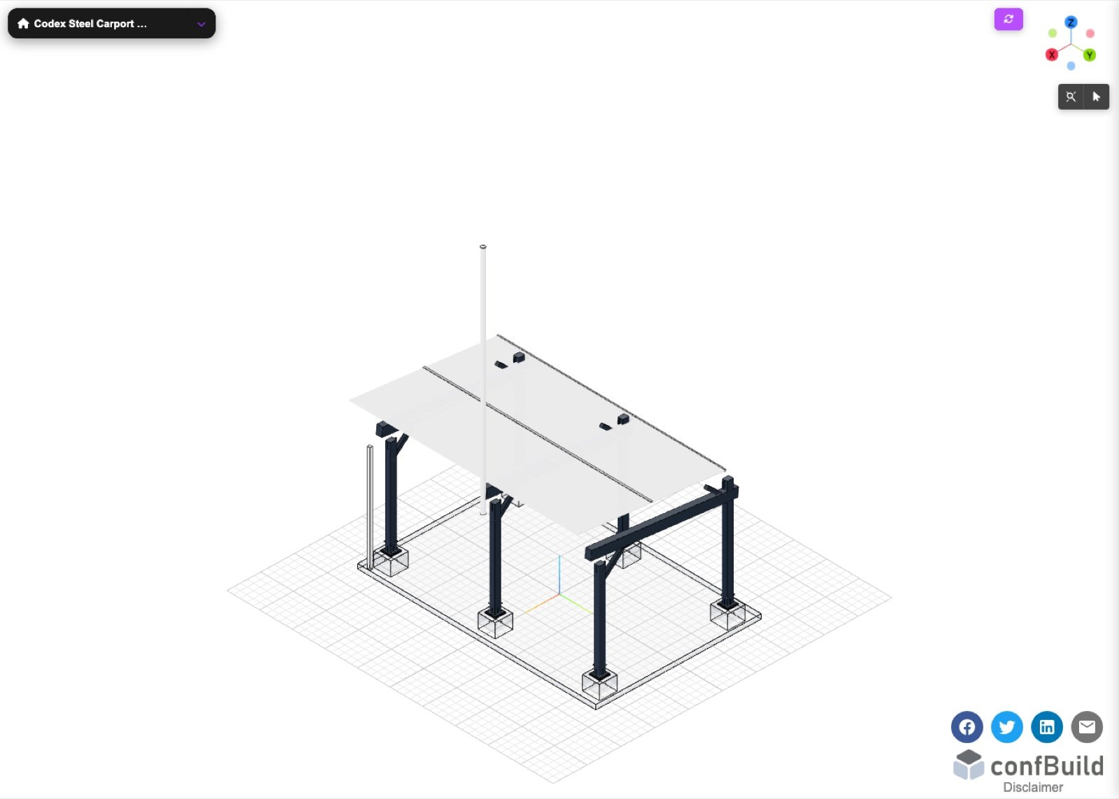 Parametrisches Pergola-Tragwerk in confBuild