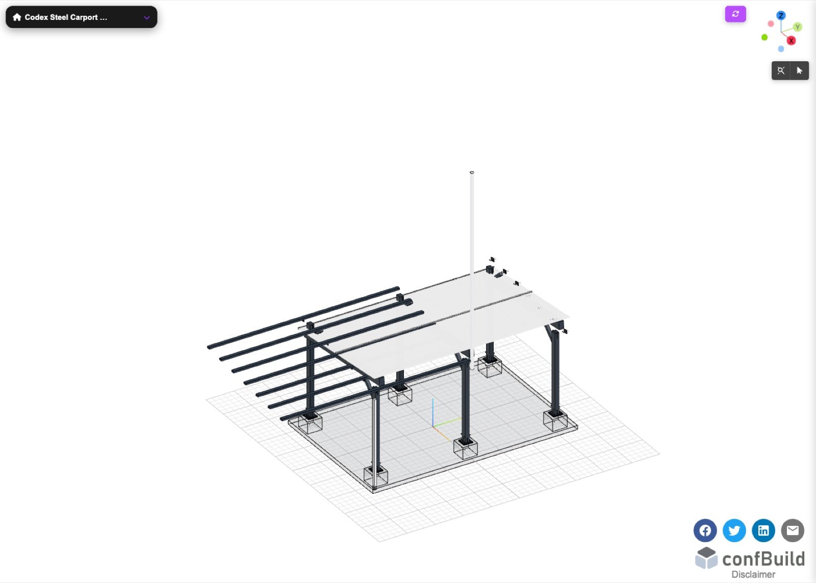 Pfosten und Anschlüsse eines Pergola-Modells